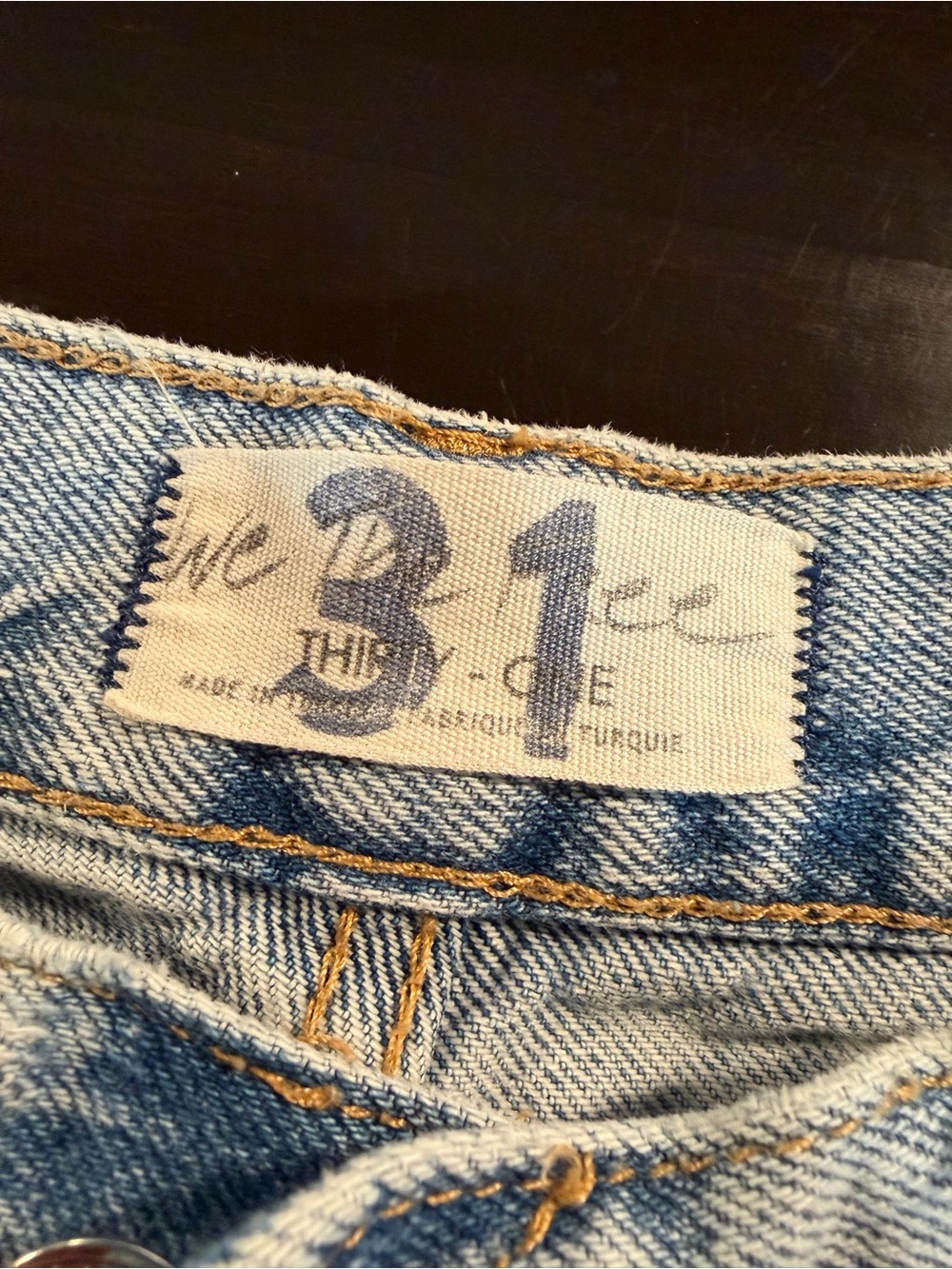 We The Free High Rise Light Blue Distressed Wide Leg Jeans - Picture 3 of 14